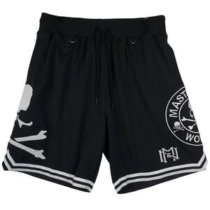 Mastermind World Mitchell & Ness Large Jersey Shorts Embroidery Logos Black New